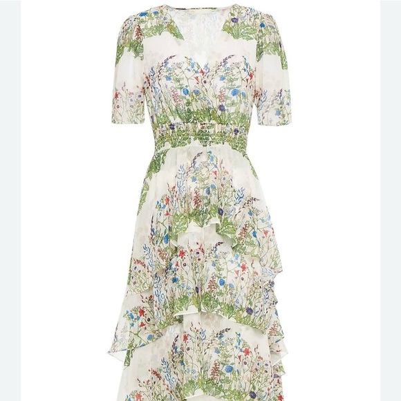 Maje Dresses & Skirts - Maje floral tiered ruffle dress.